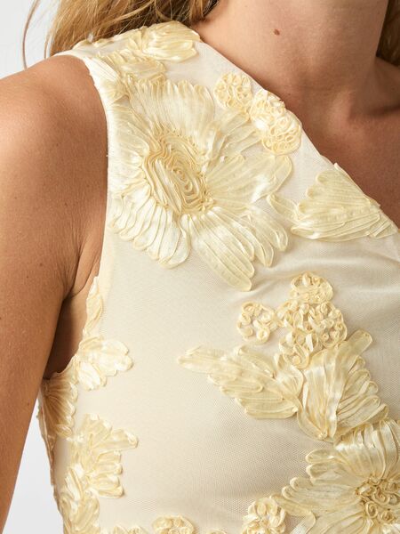 Florini big flower mesh top, light yellow