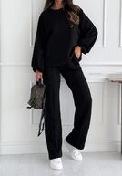 Viscose Sweatshirt & pants set, Black