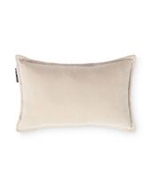 Logo Organic Cotton Velvet Pillow 30x50, Beige