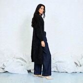 Long mohair cardigan, black