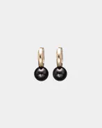 Amelie pearl hoops, black
