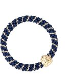 Fat hair tie with lion, navy blue stripe