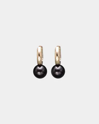 Amelie pearl hoops, black