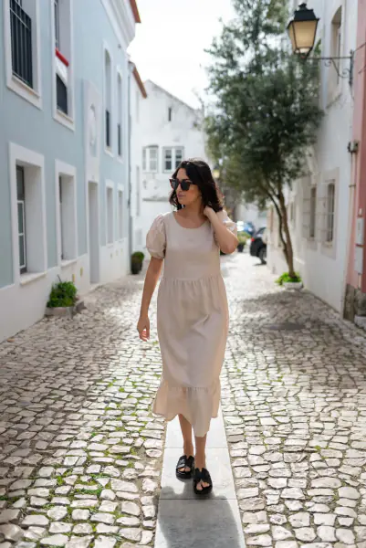 Astrid dress, sandshell