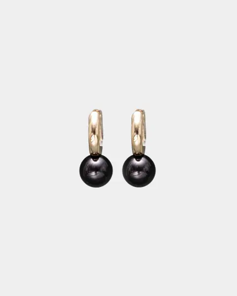 Amelie pearl hoops, black