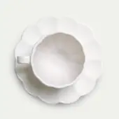 Oyster cup & saucer 17,5cm, white