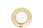 Box of 4 plate striped porcelain, gold colored/white