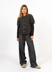 Asta quilted short sleeved jacket, black