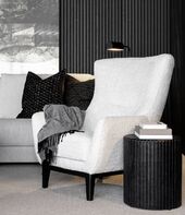 Groove side table, metal black