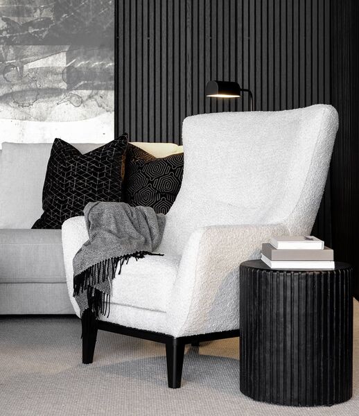 Groove side table, metal black