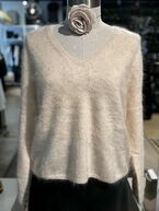 Cashmere v-neck pullover, sable