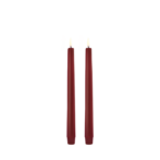 Led taper candle 2pcs, carmine red