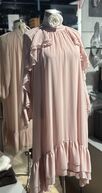 Dress with ruffles, rose