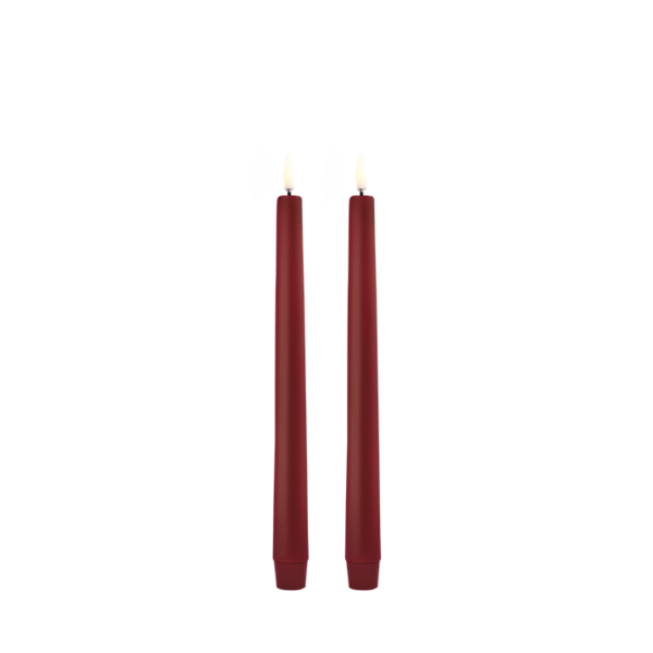 Led taper candle 2pcs, carmine red