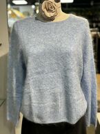 Cashmere round neck pullover, sky blue