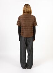 Asta quilted short sleeved jacket, chocolate brown