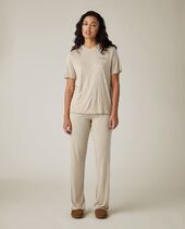 Jersey pajama set, light beige melange