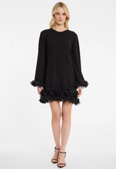 Dress with big ruffle, black