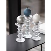 Velvet festivo candle 6cm, pearl