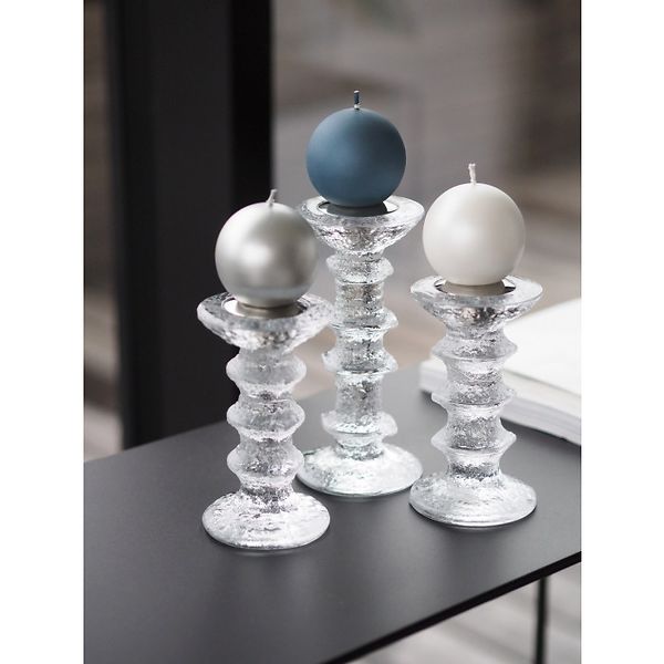 Velvet festivo candle 6cm, pearl