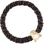 Fat hair tie with panther, chocolate brown glitter stripe