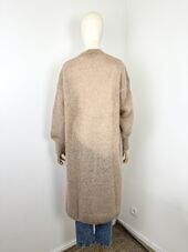 Long mohair cardigan, taupe