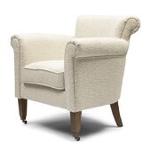 Paramount armchair bouclé, white sand