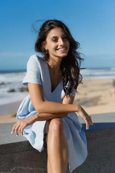 Layered dress, sky blue