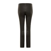 Cropped leather leggings, black