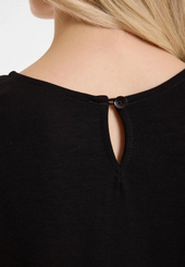 Dress with big ruffle, black