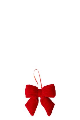 Hanger bow velvet 11cm, red