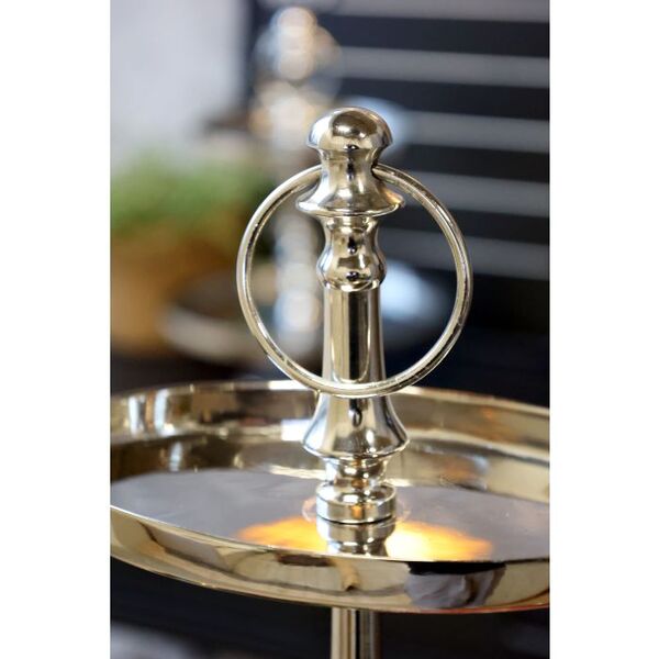 Etagere with 3 oval trays, silver