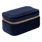 Velvet jewellery box micro, navy blue