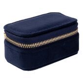 Velvet jewellery box micro, navy blue