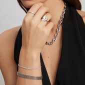 Celine crystal ring, clear steel