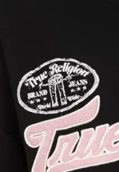 Embroidered BF Pullover Crewneck, Jet Black