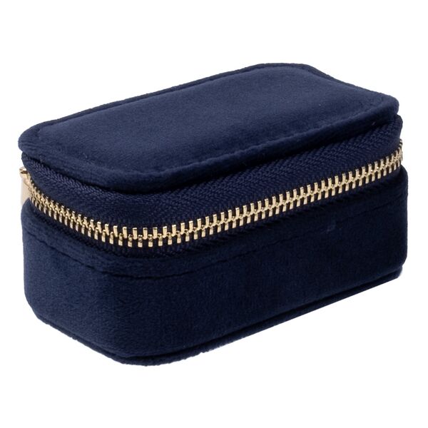 Velvet jewellery box micro, navy blue