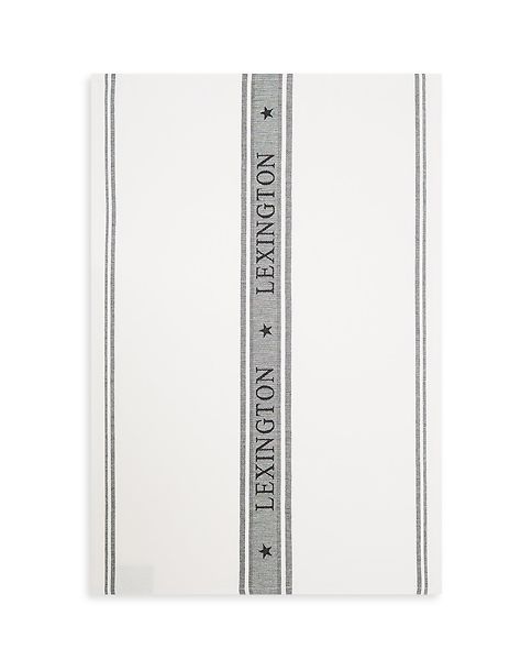 Icons cotton jacquard star kitchen towel, white/black