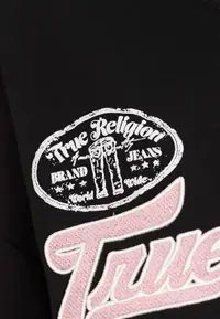 Embroidered BF Pullover Crewneck, Jet Black