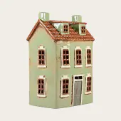 Ceramic house 20,5cm, green