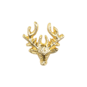 Spear for candle with red deer, brass