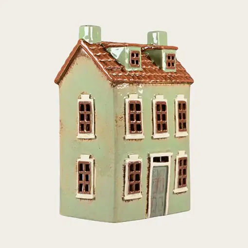 Ceramic house 20,5cm, green