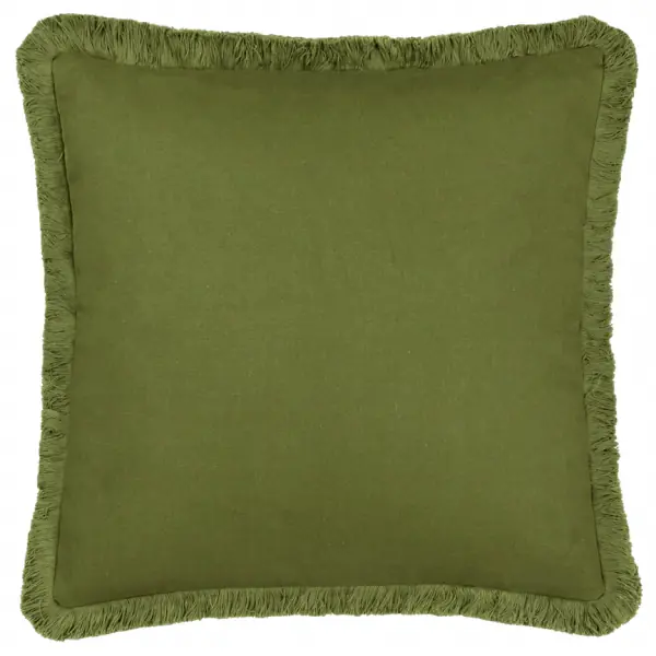 Palm embroidered cushion cover 45x45, green