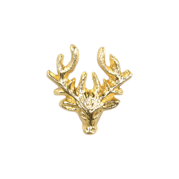 Spear for candle with red deer, brass