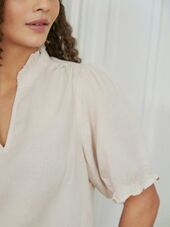 Odesa linen blouse, sand
