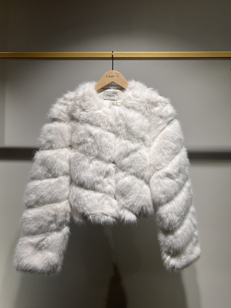 Paula faux fur jacket, blanc