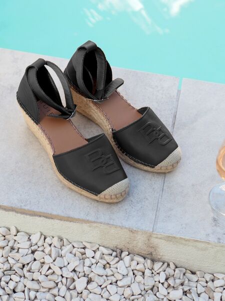 Palma midi heel espadrillos, black