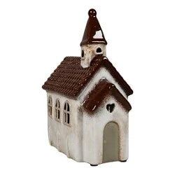 Ceramic church 20cm, white