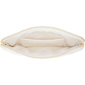 Leather quilted pouch medium, off white