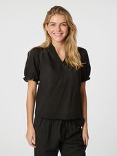 Odesa linen blouse, black